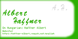 albert haffner business card